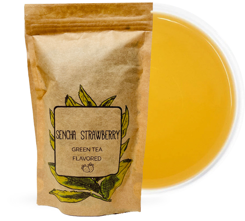 Sencha Strawberry Leo Tea w opakowaniu doypack